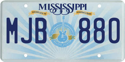 MS license plate MJB880