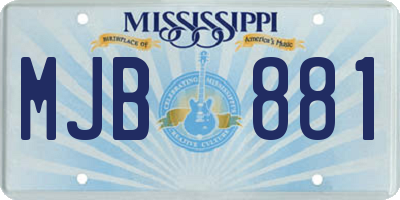 MS license plate MJB881