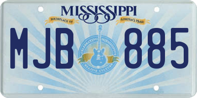MS license plate MJB885