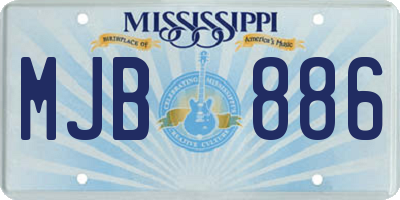 MS license plate MJB886