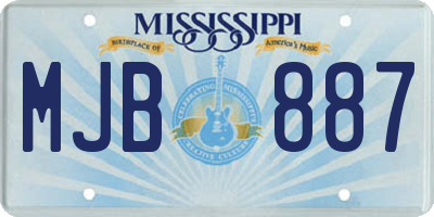 MS license plate MJB887