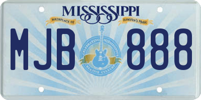 MS license plate MJB888