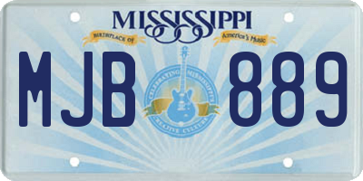 MS license plate MJB889