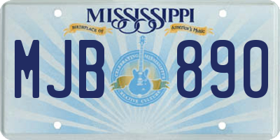 MS license plate MJB890
