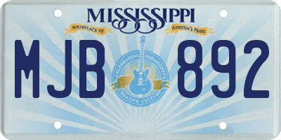 MS license plate MJB892