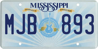 MS license plate MJB893