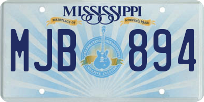 MS license plate MJB894