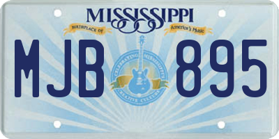 MS license plate MJB895