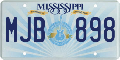 MS license plate MJB898