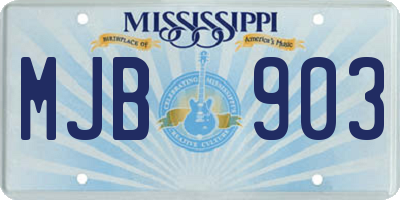 MS license plate MJB903