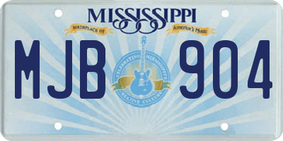 MS license plate MJB904