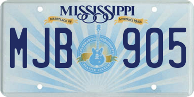 MS license plate MJB905