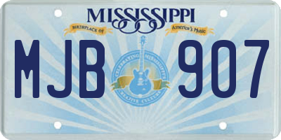 MS license plate MJB907