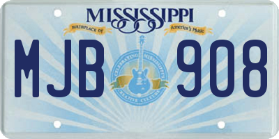 MS license plate MJB908