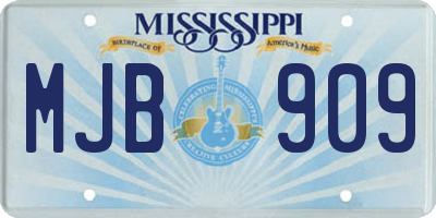 MS license plate MJB909
