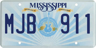 MS license plate MJB911