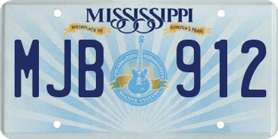 MS license plate MJB912