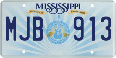 MS license plate MJB913