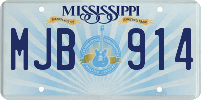 MS license plate MJB914