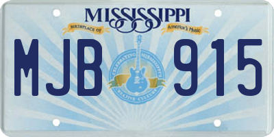 MS license plate MJB915