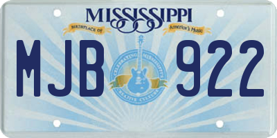 MS license plate MJB922
