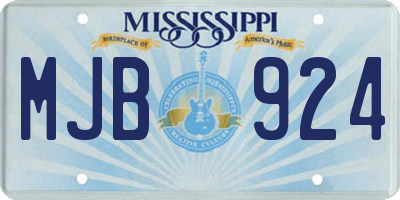 MS license plate MJB924