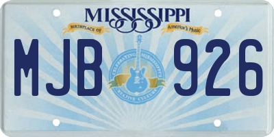 MS license plate MJB926