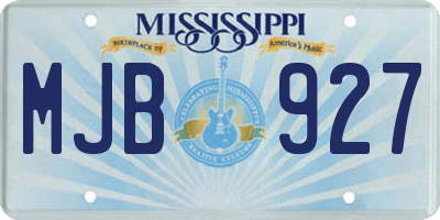 MS license plate MJB927