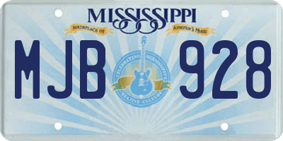 MS license plate MJB928