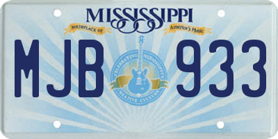 MS license plate MJB933