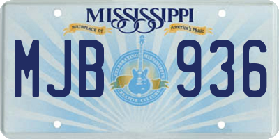 MS license plate MJB936