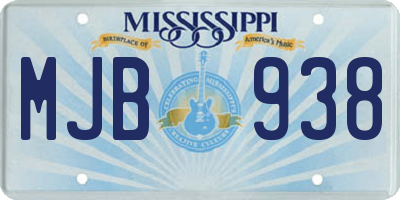 MS license plate MJB938