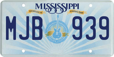 MS license plate MJB939