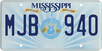 MS license plate MJB940