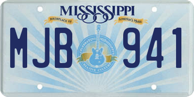 MS license plate MJB941
