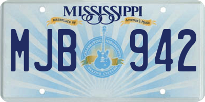 MS license plate MJB942