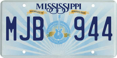 MS license plate MJB944