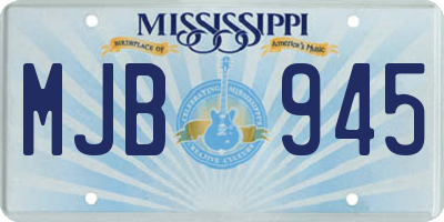 MS license plate MJB945