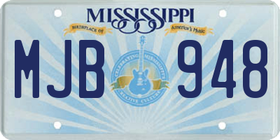 MS license plate MJB948