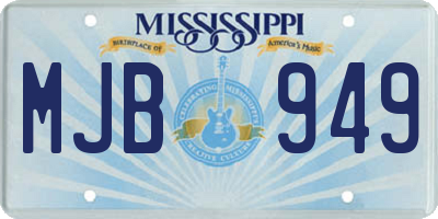 MS license plate MJB949