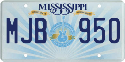 MS license plate MJB950