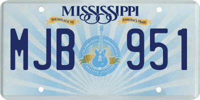 MS license plate MJB951