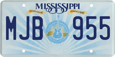 MS license plate MJB955