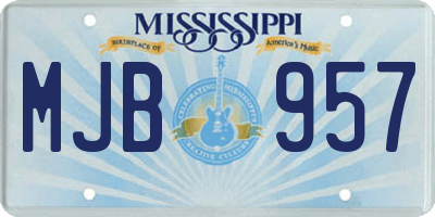 MS license plate MJB957