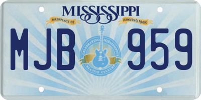MS license plate MJB959