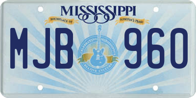MS license plate MJB960