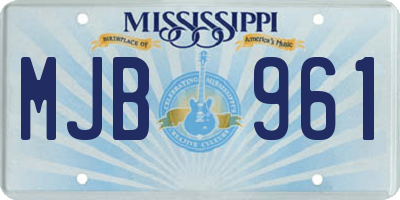 MS license plate MJB961