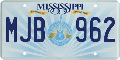 MS license plate MJB962