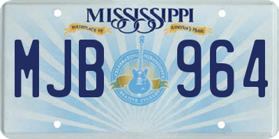 MS license plate MJB964