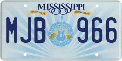 MS license plate MJB966